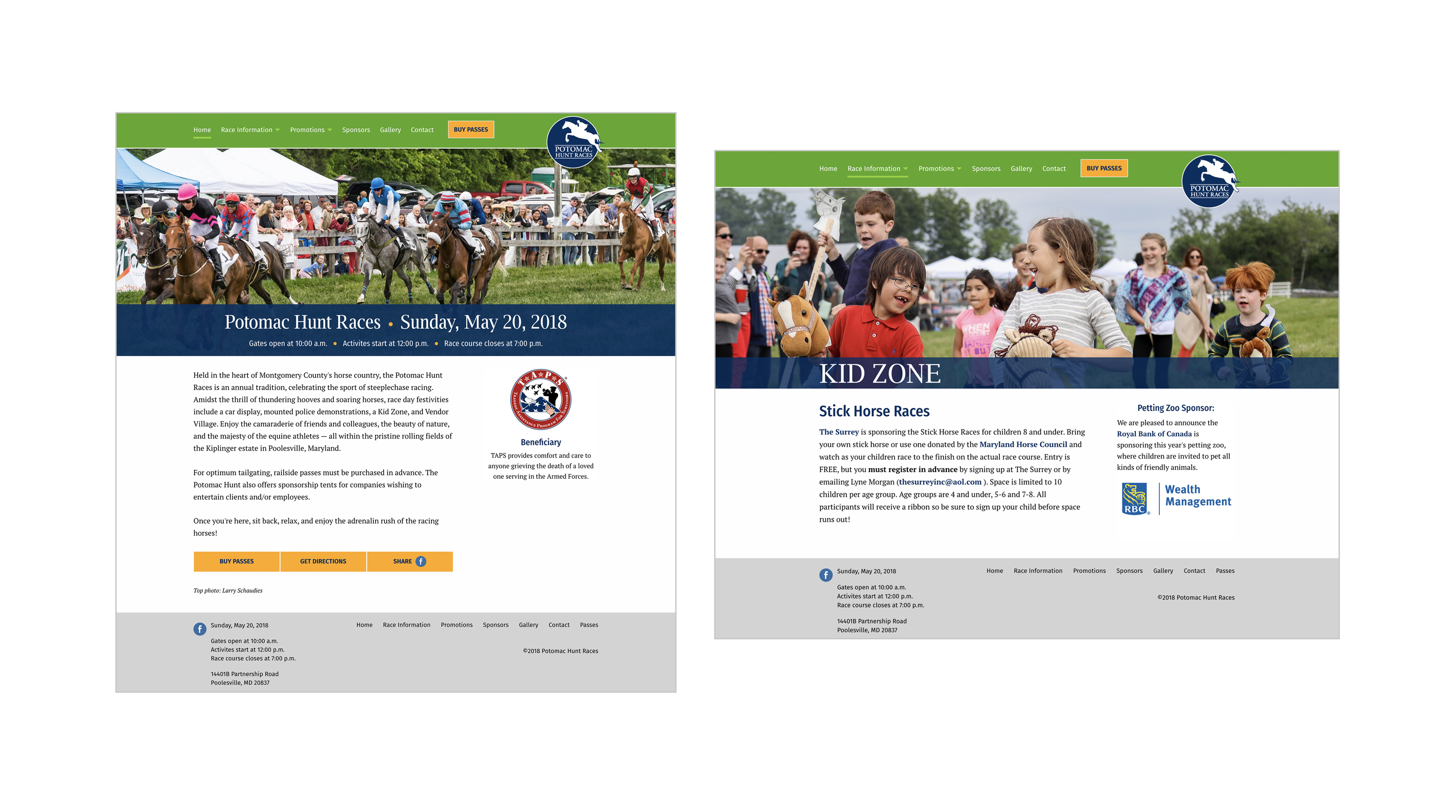 Potomac Hunt Races website